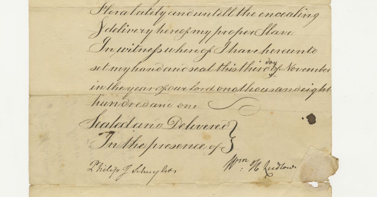 Flora - 1801 manumission from W.H. Ludlow